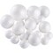 20 Pieces 5 Sizes White Foam Balls Polystyrene Craft Balls Art Decoration Foam Balls for Art, Craft, Household, School Projects and Party Decoration